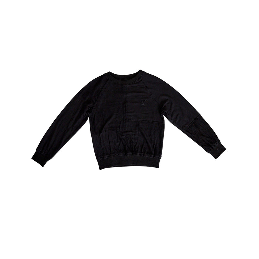 Hey Kid Black Paneled Top