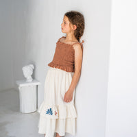 Belle Chiara Beige Thick Linen Sibyl Skirt