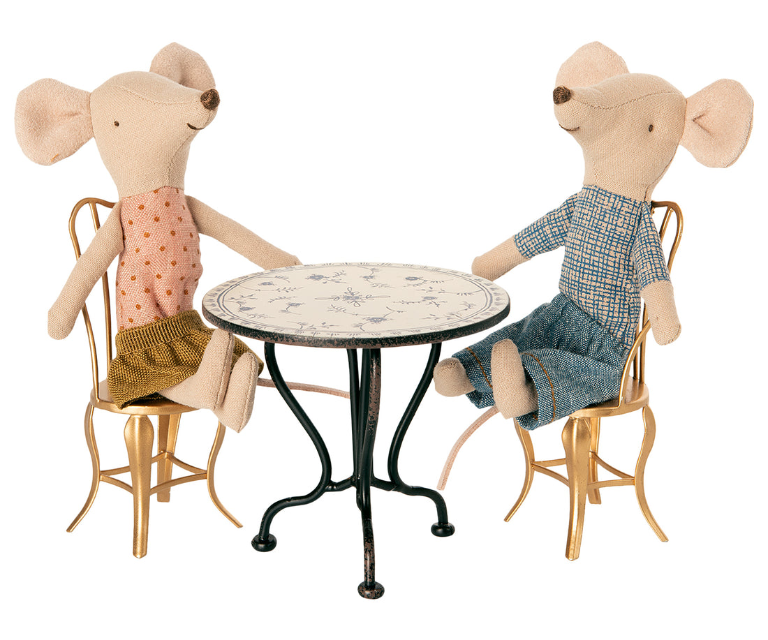 Maileg Vintage Tea Table, Micro - Anthracite