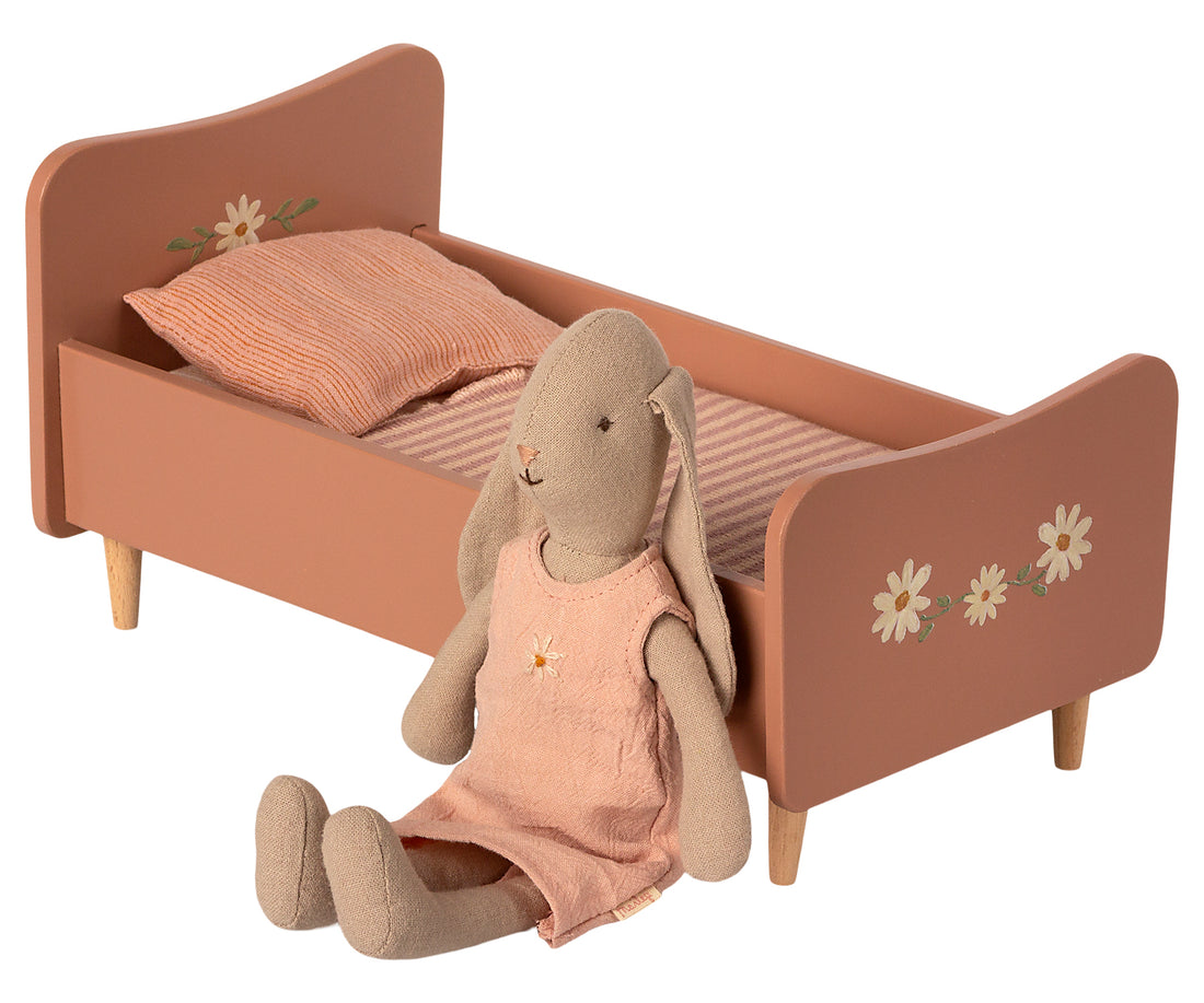 Maileg Wooden Bed, Mini - Rose