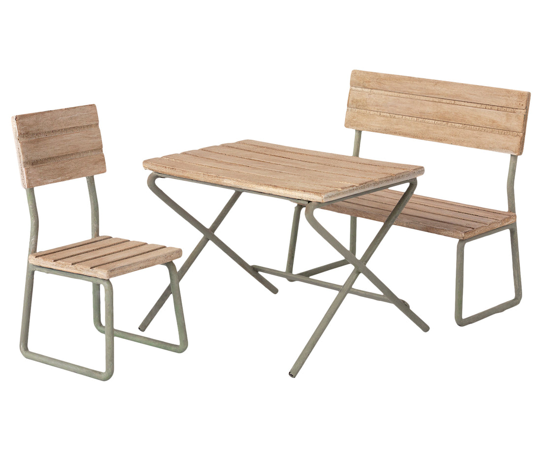 Maileg Garden Set, Table With Chair And Bench