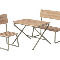 Maileg Garden Set, Table With Chair And Bench