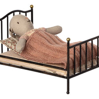 Maileg Vintage Bed, Mouse - Anthracite