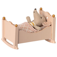 Maileg Cradle, Baby mouse - Rose