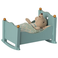Maileg Cradle, Baby mouse - Blue