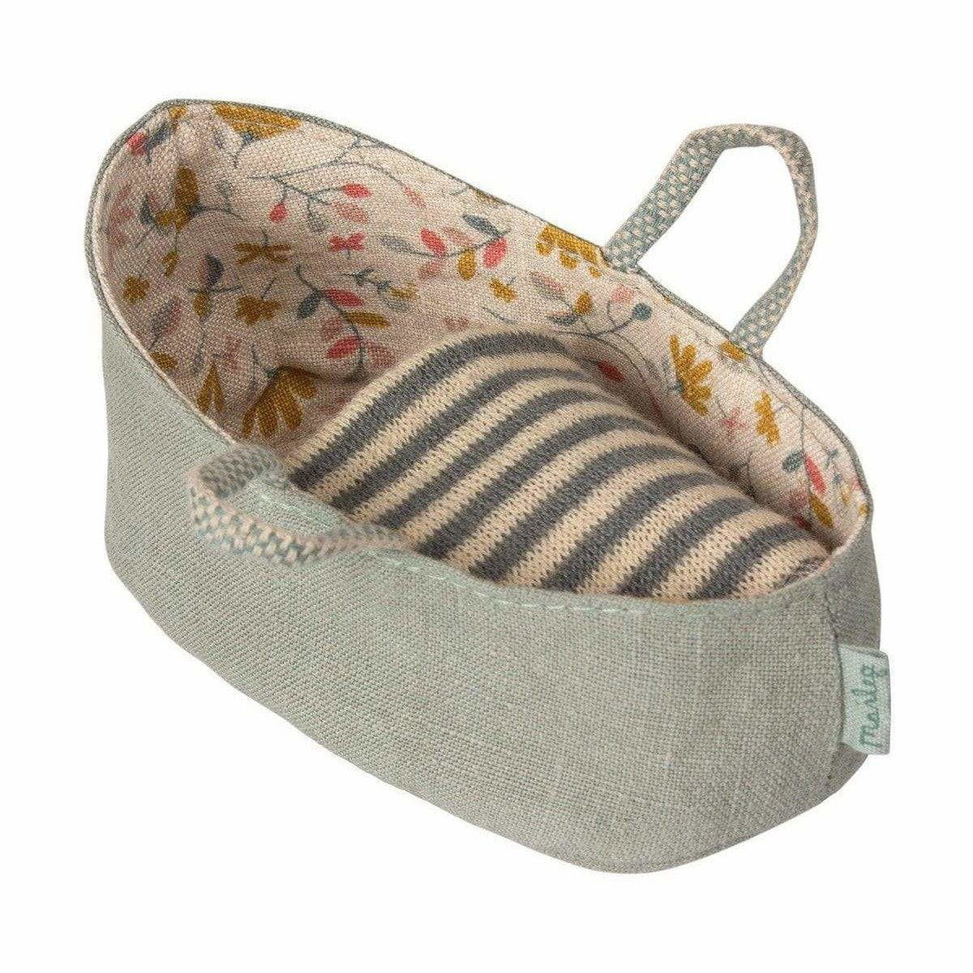 Maileg Carry Cot, My - Dusty Green