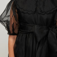 Petite Amalie Black Marie Silk Organza Dress