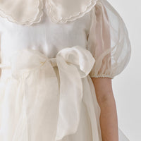 Petite Amalie Cream Marie Silk Organza Dress