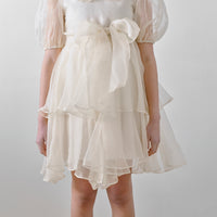 Petite Amalie Cream Marie Silk Organza Dress