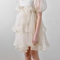 Petite Amalie Cream Marie Silk Organza Dress