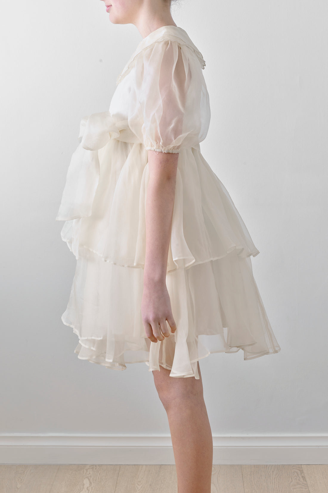 Petite Amalie Cream Marie Silk Organza Dress