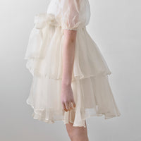 Petite Amalie Cream Marie Silk Organza Dress
