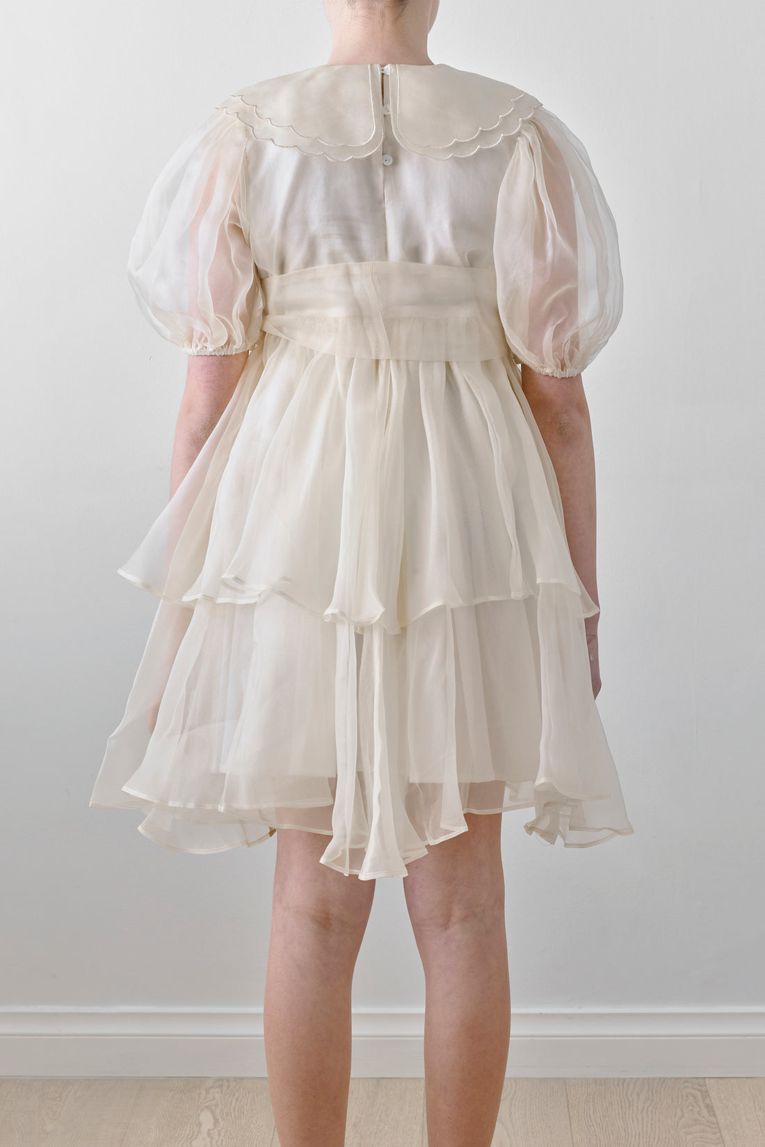 Petite Amalie Cream Marie Silk Organza Dress