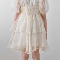 Petite Amalie Cream Marie Silk Organza Dress