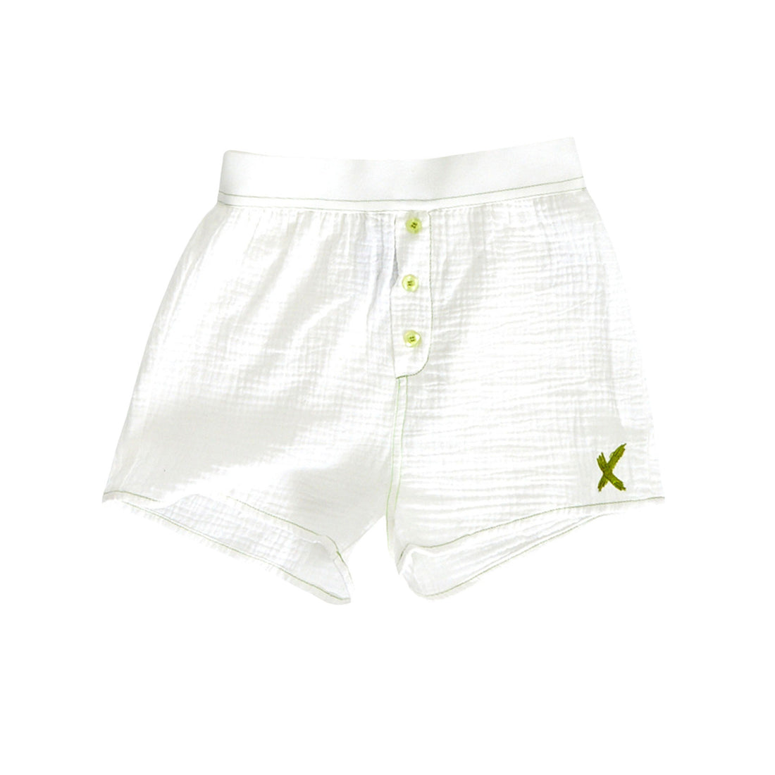 Hey Kid White Guaze-Fabric Shorts