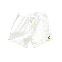 Hey Kid White Guaze-Fabric Shorts