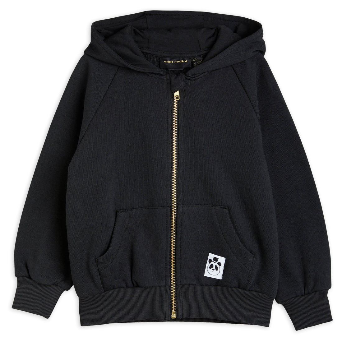Mini Rodini Black Basic Solid Zip Hoodie