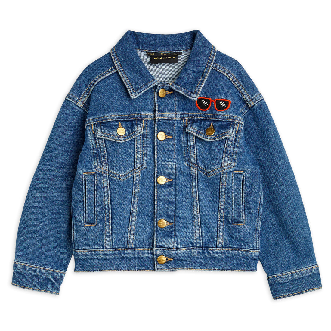 Mini Rodini Blue Ritzratz Embroidered Denim Jacket
