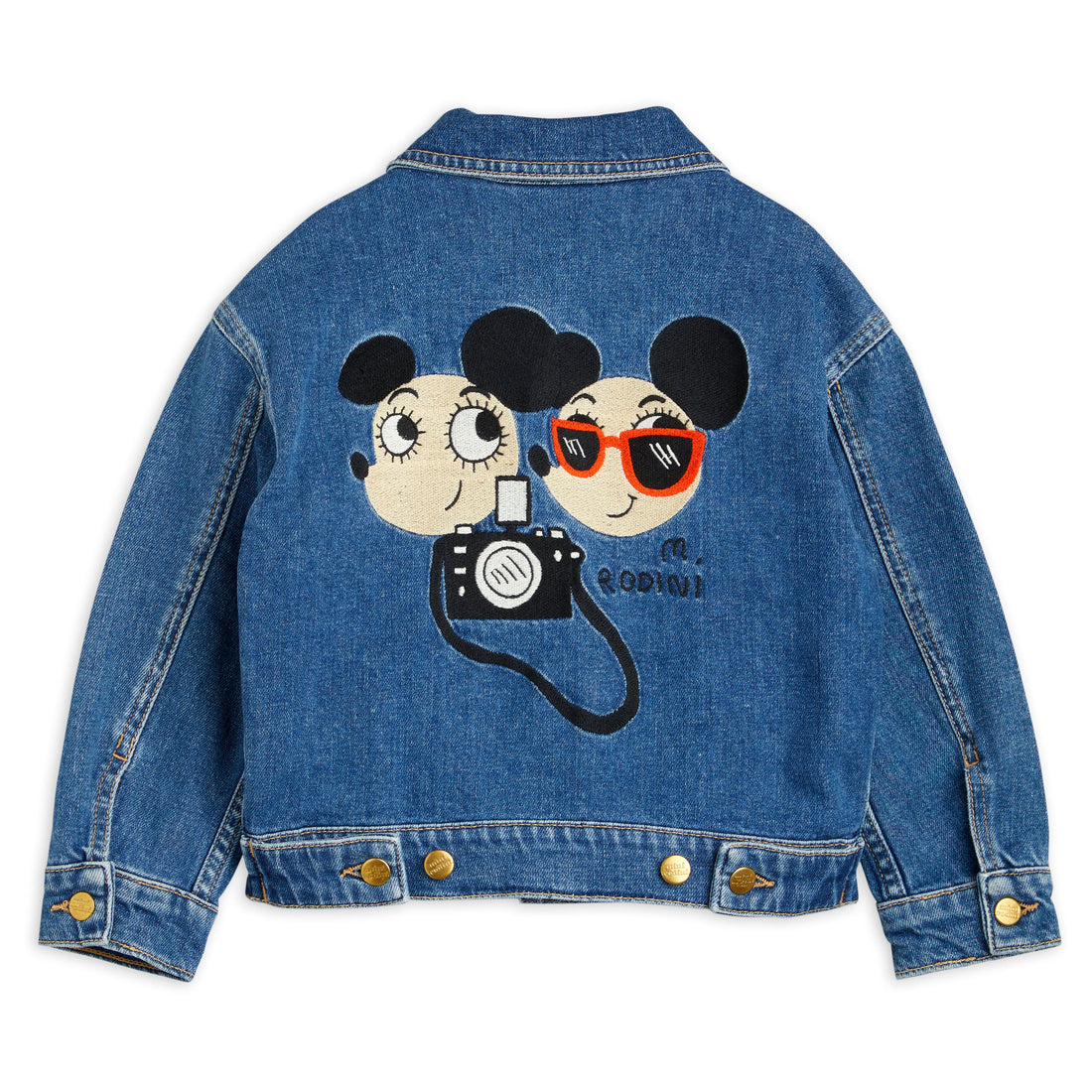 Mini Rodini Blue Ritzratz Embroidered Denim Jacket