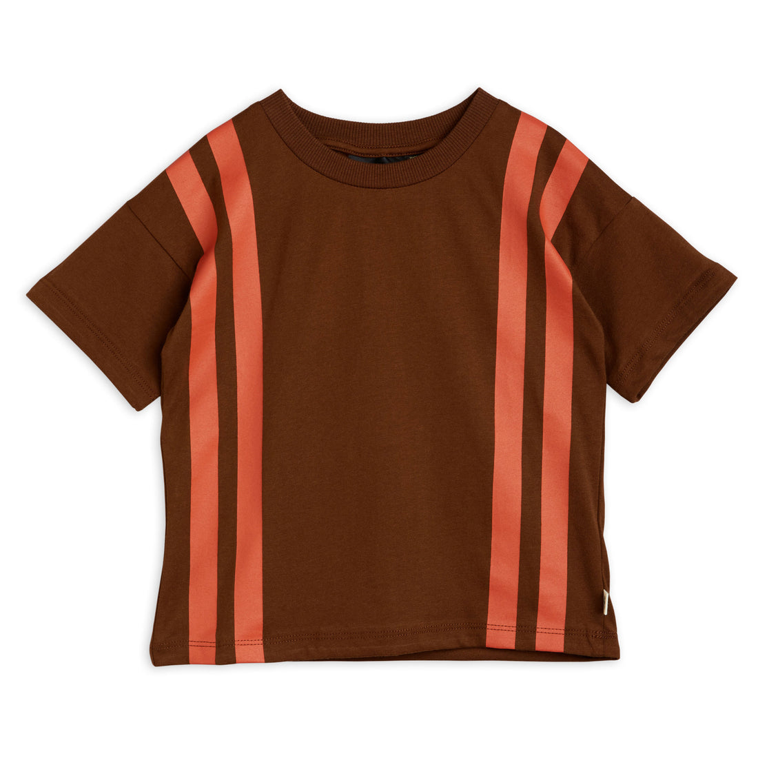 Mini Rodini Brown Panel Stripe Tee