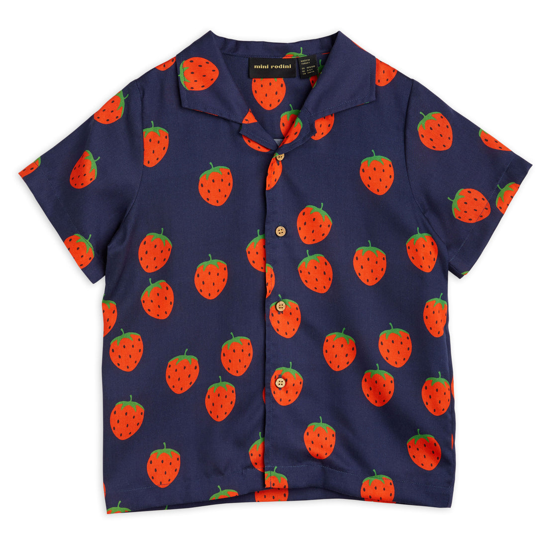 Mini Rodini Blue Strawberries Woven Shirt
