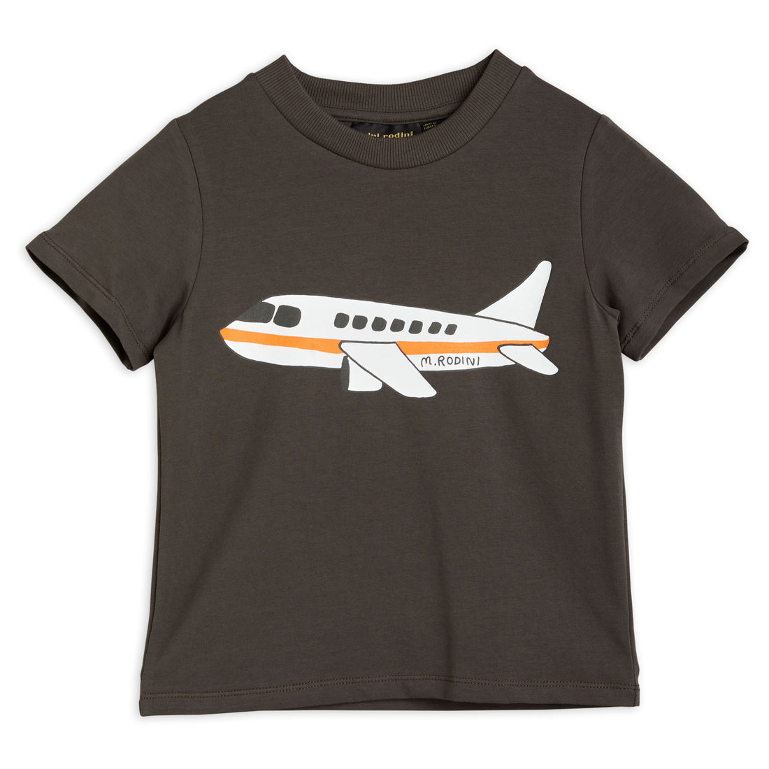 Mini Rodini Dark Grey Airplane Tee