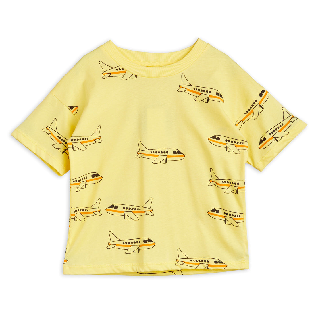 Mini Rodini Yellow Airplane Tee