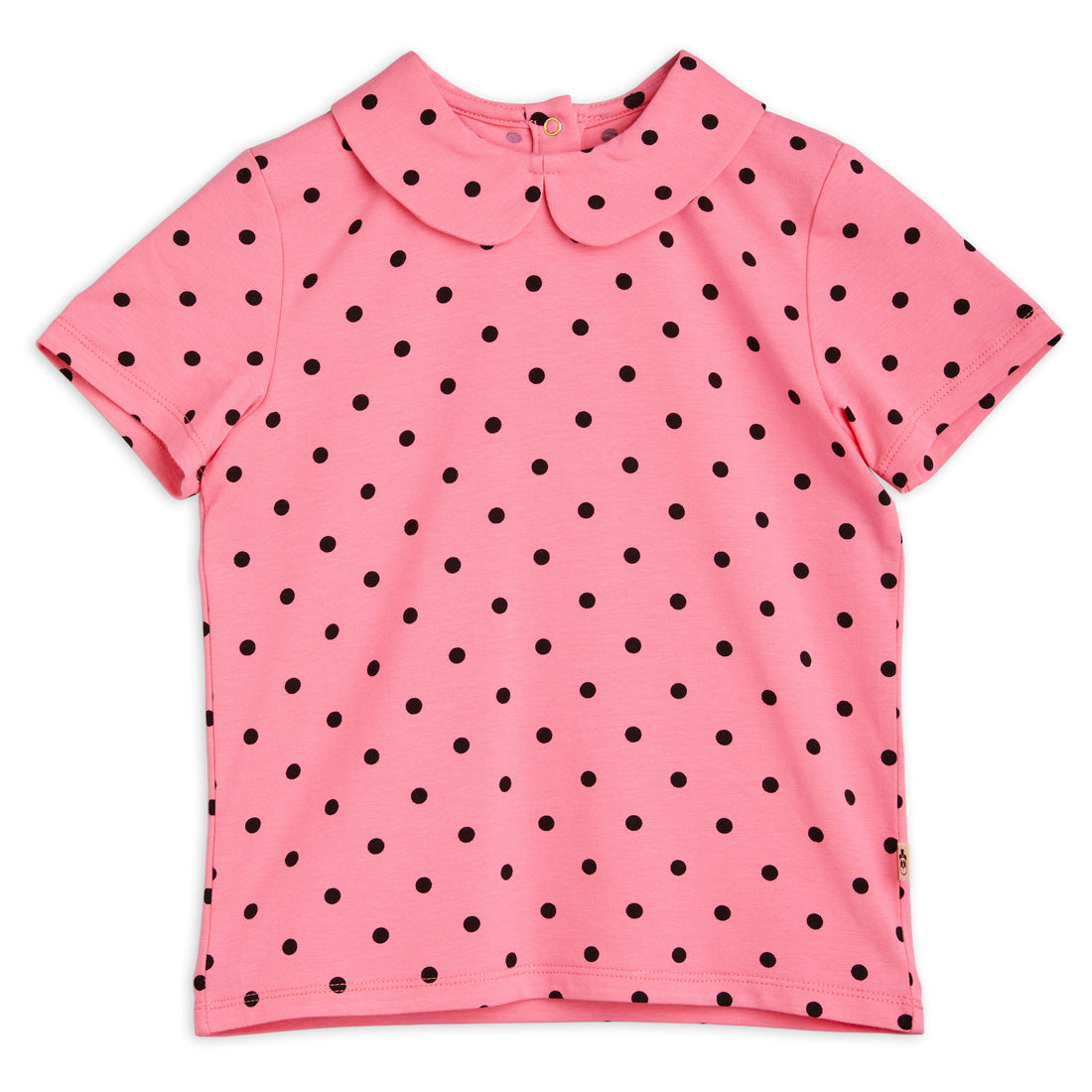 Mini Rodini Pink Polka Dot Collar Tee