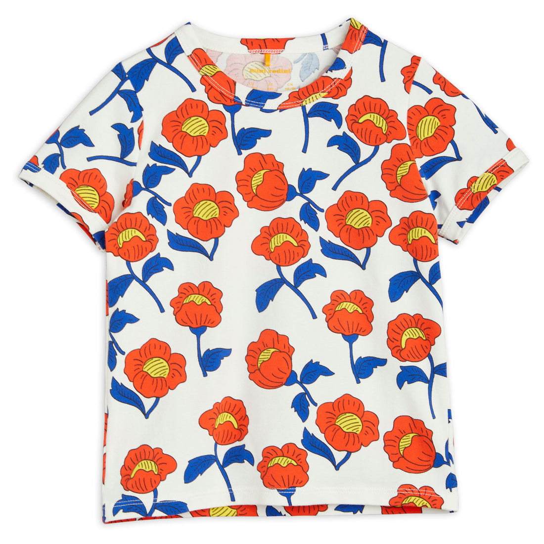 Mini Rodini Red Flowers Tee