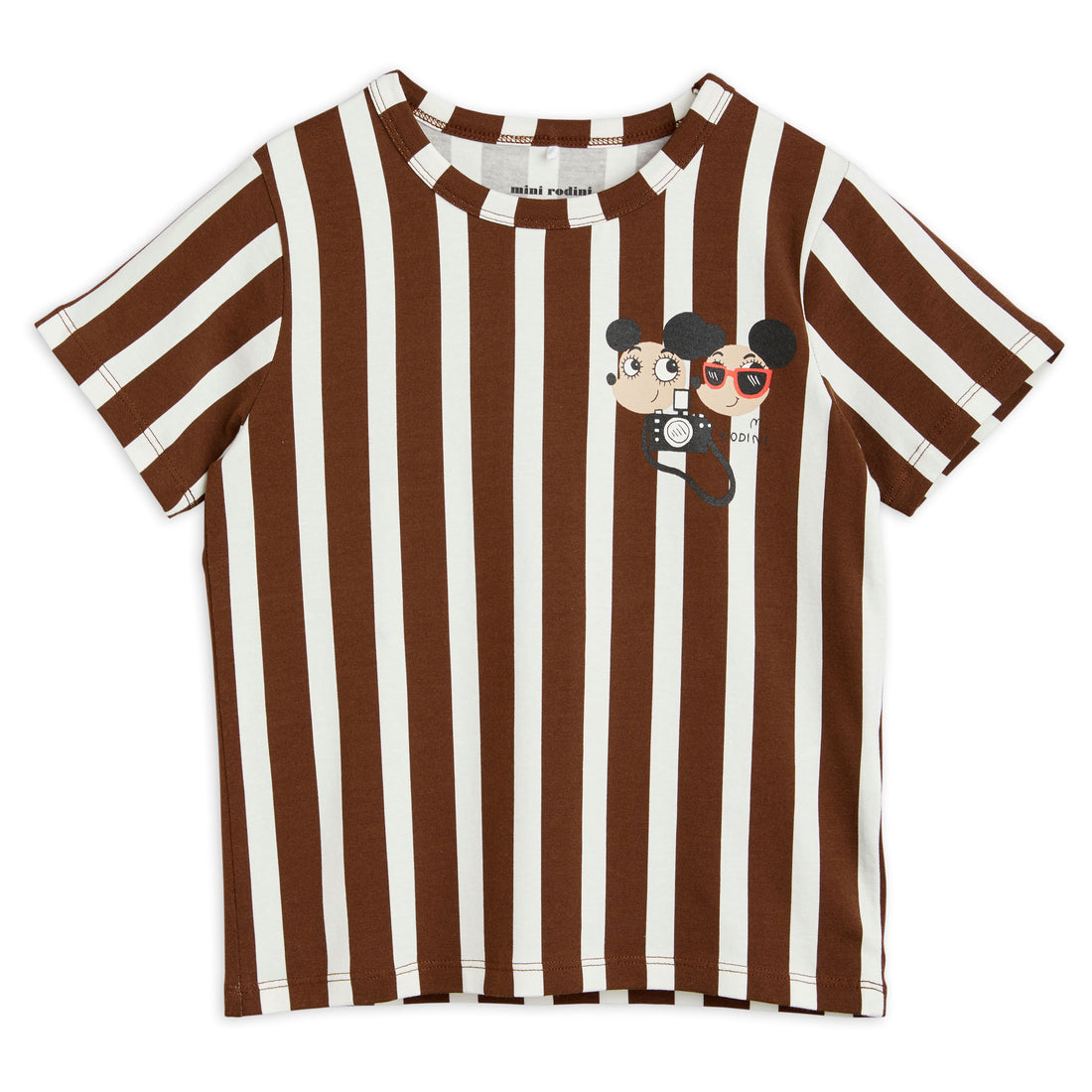 Mini Rodini Brown Ritzratz Stripe Tee