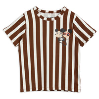 Mini Rodini Brown Ritzratz Stripe Tee