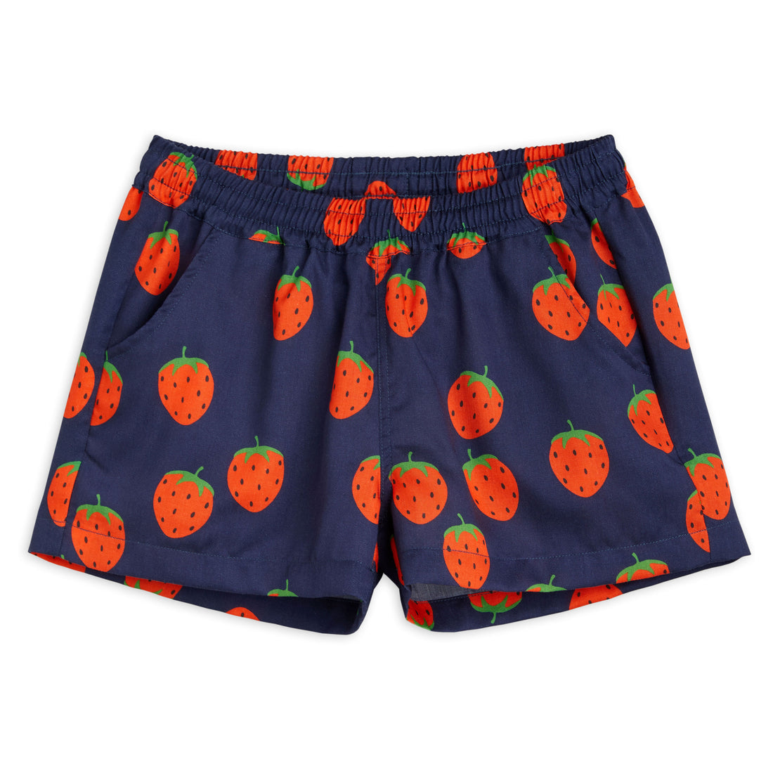 Mini Rodini Blue Strawberries Woven Shorts