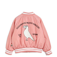 Mini Rodini Pink Pigeons Woven Baseball Jacket