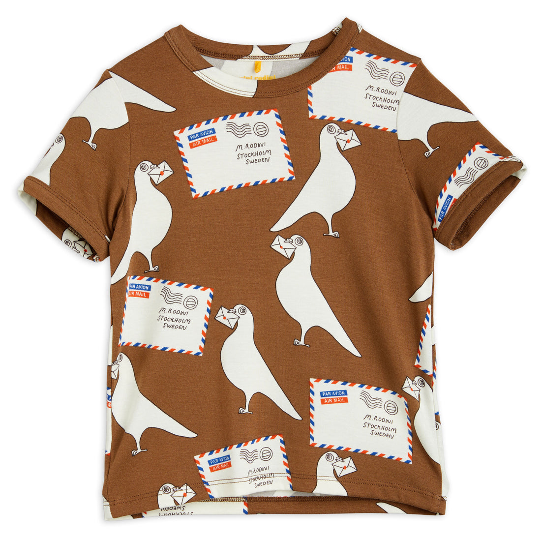Mini Rodini Brown Pigeons Tencel Tee