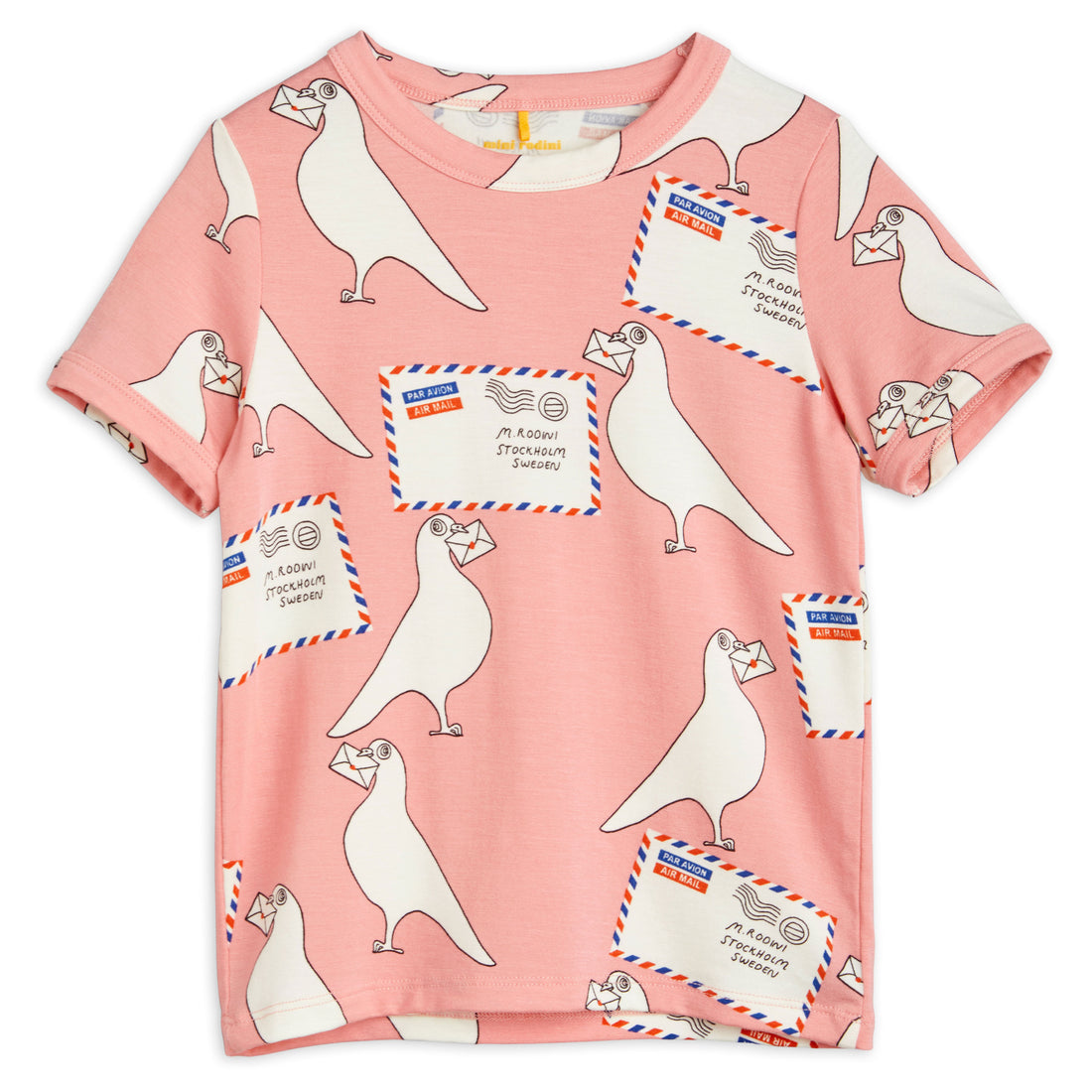 Mini Rodini Pink Pigeons Tencel Tee