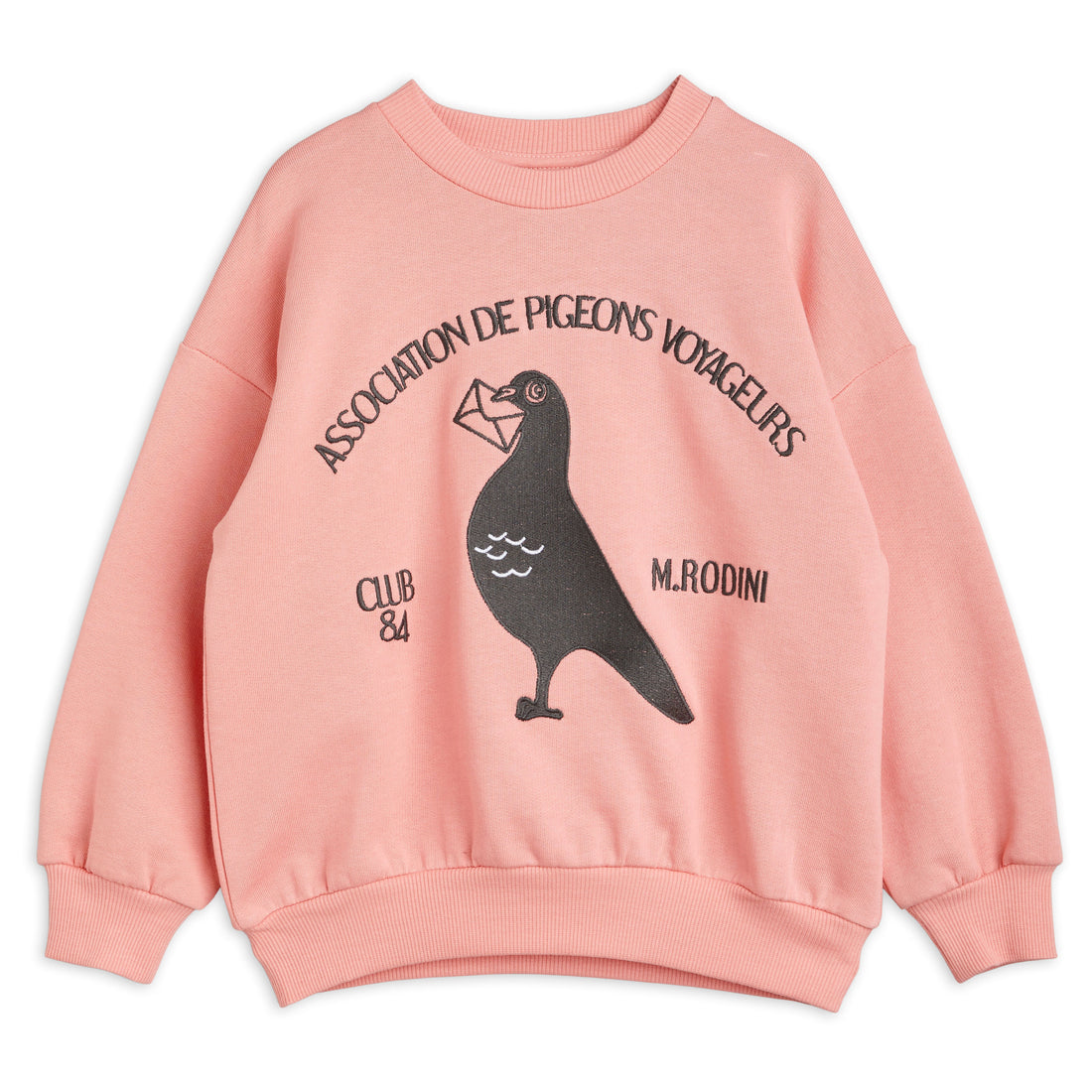 Mini Rodini Pink Pigeons Embroidered Sweatshirt