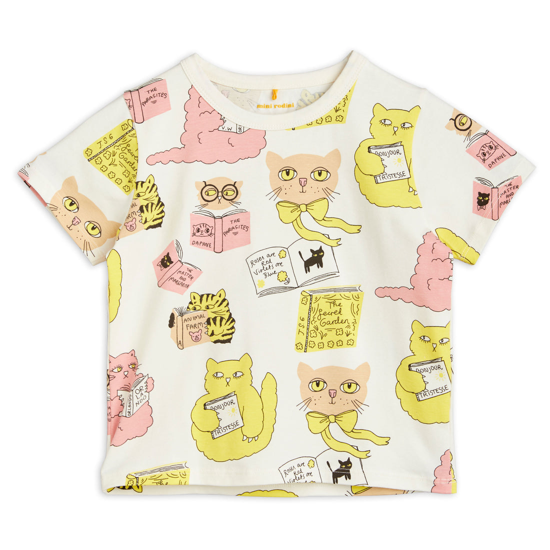 Mini Rodini Offwhite Cats Tee