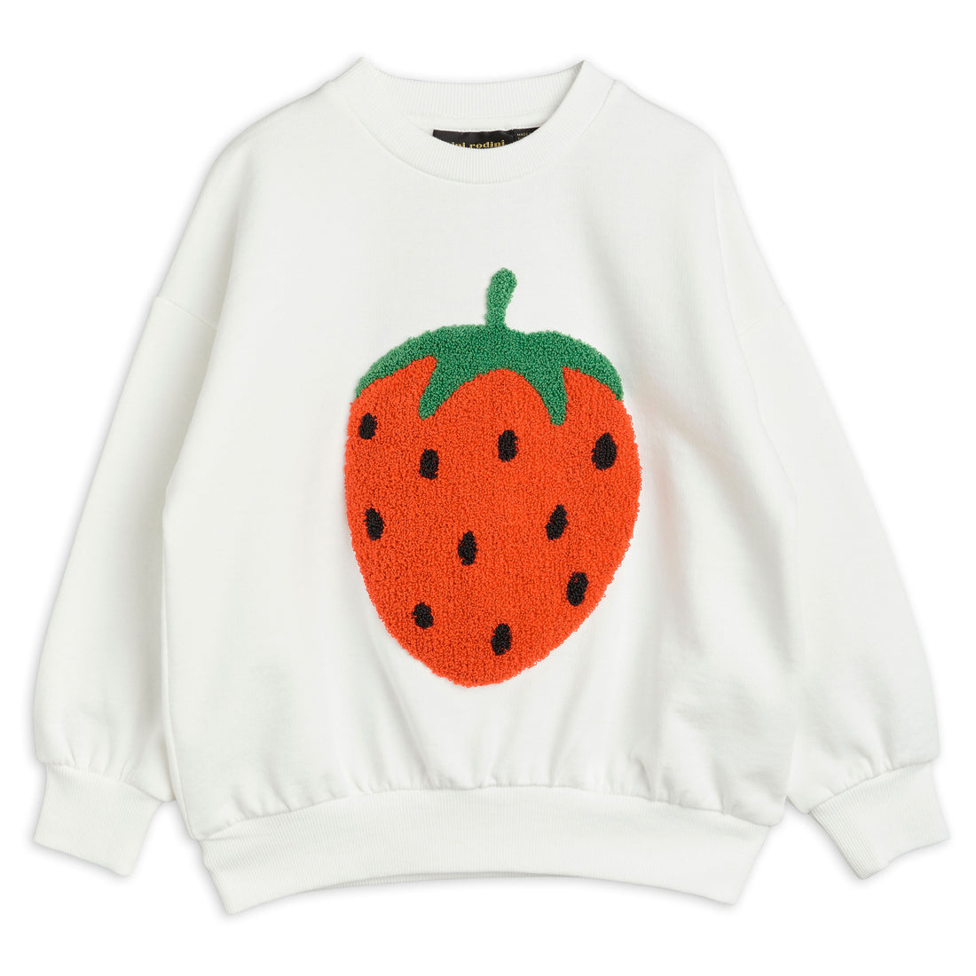 Mini Rodini White Strawberries Embroidered Sweatshirt