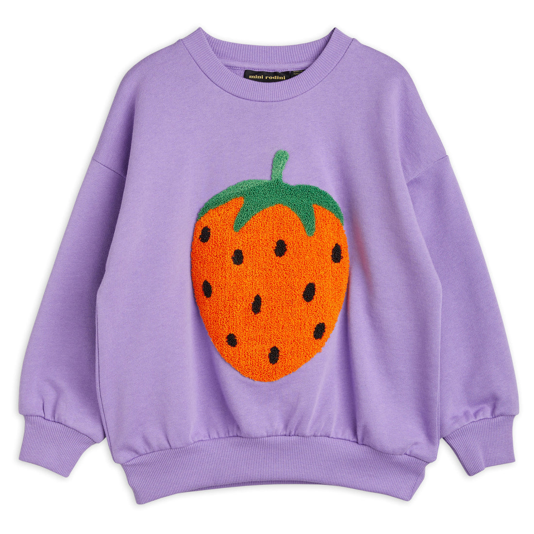 Mini Rodini Purple Strawberries Embroidered Sweatshirt