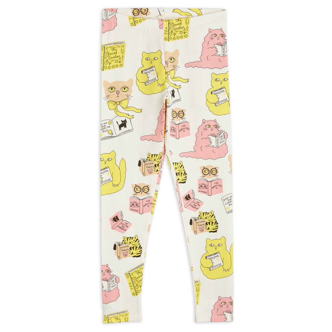 Mini Rodini Offwhite Cats Leggings