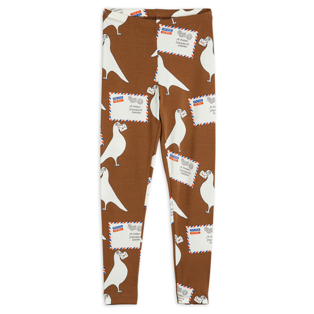 Mini Rodini Brown Pigeons Tencel Leggings
