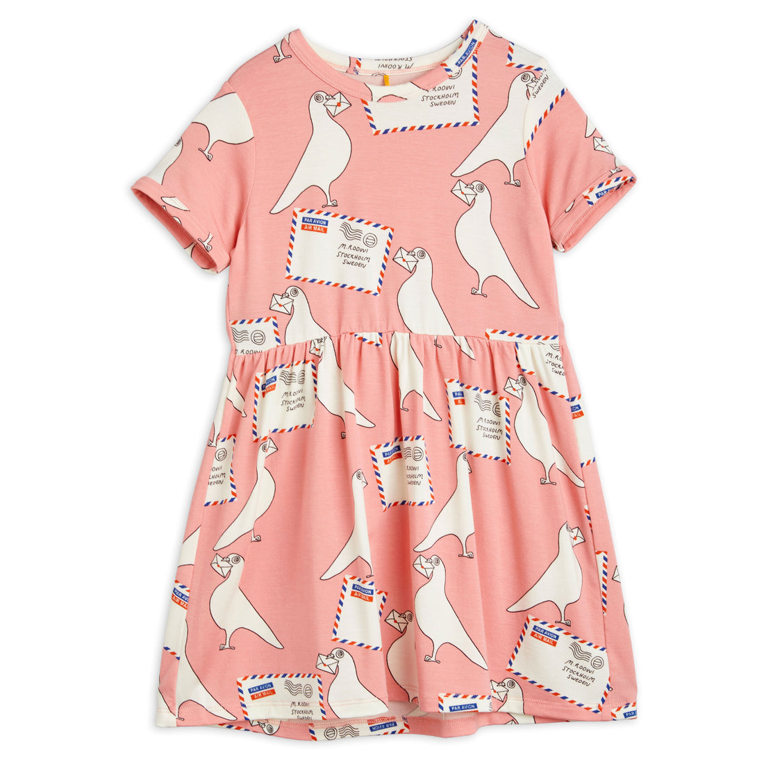 Mini Rodini Pink Pigeons Tencel Dress