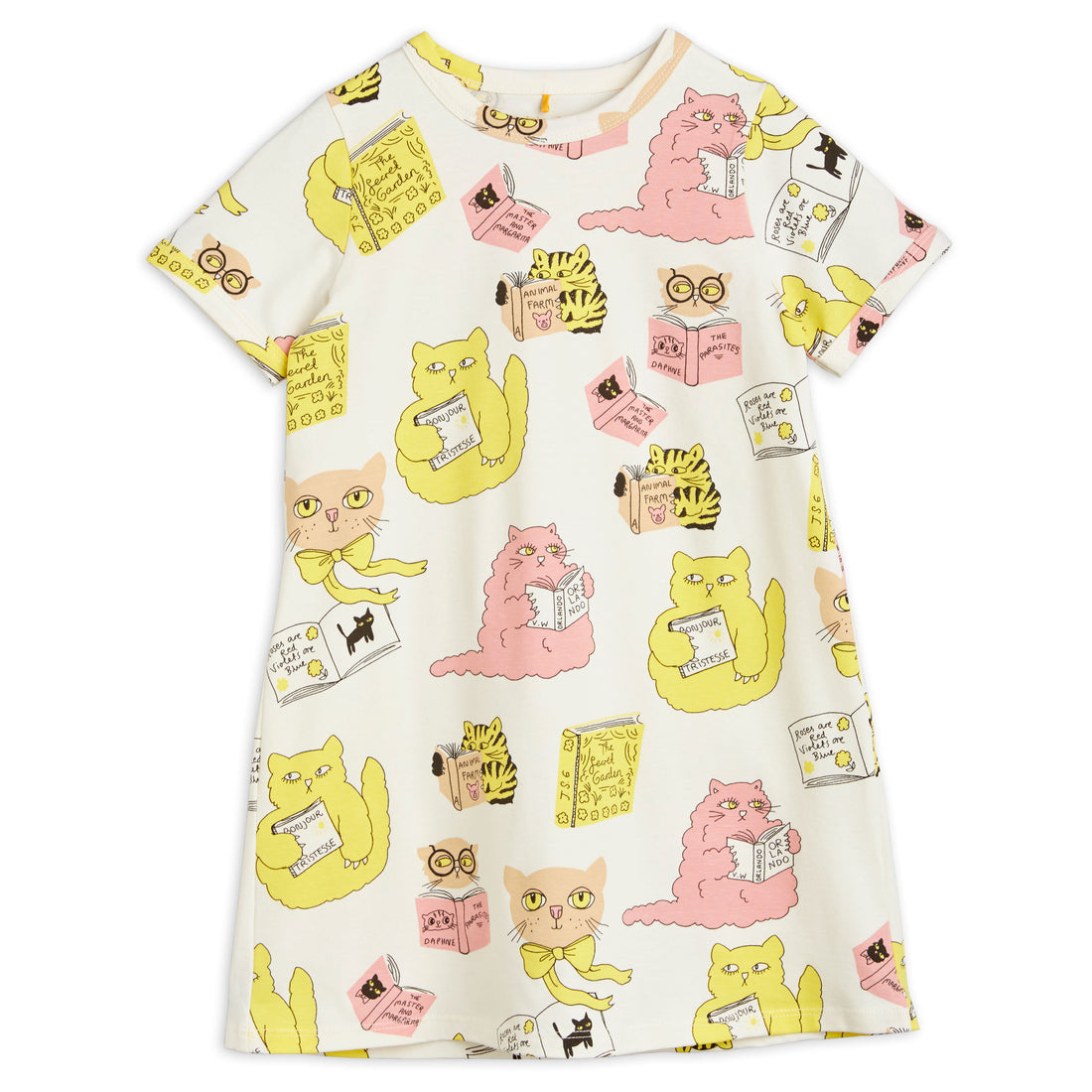 Mini Rodini Offwhite Cats Dress