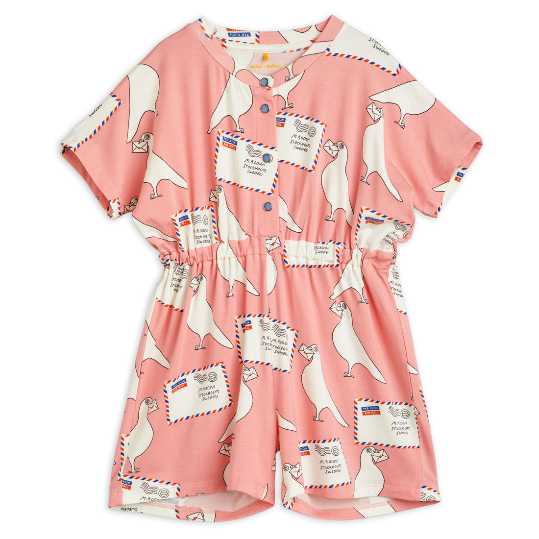 Mini Rodini Pink Pigeons Tencel Summersuit
