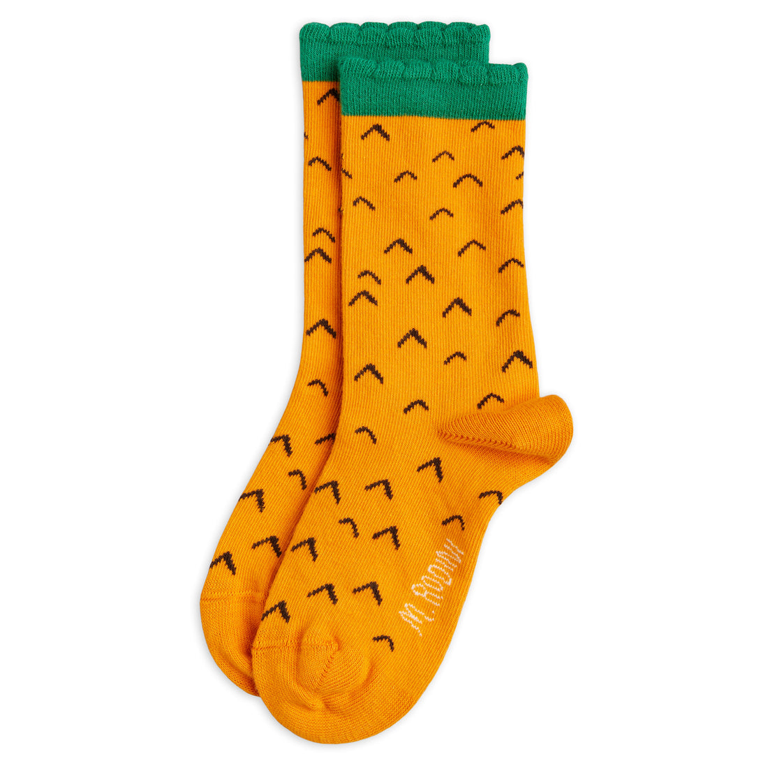 Mini Rodini Orange Pineapple Scallop Socks  1-Pack