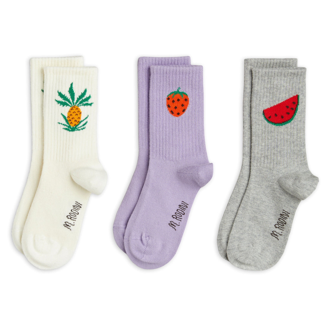 Mini Rodini Purple Fruits Socks 3-Pack