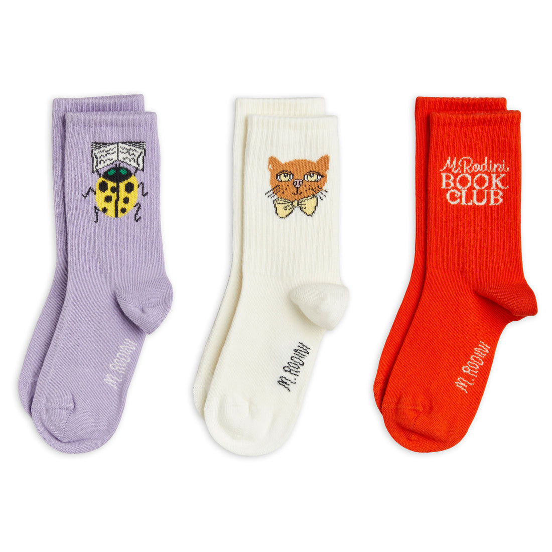 Mini Rodini Red Book Club 3-Pack Socks
