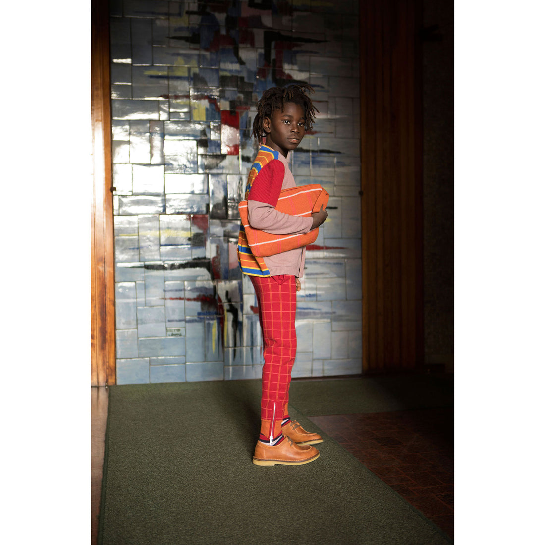 Ligne Noire Red Tartan Joggers