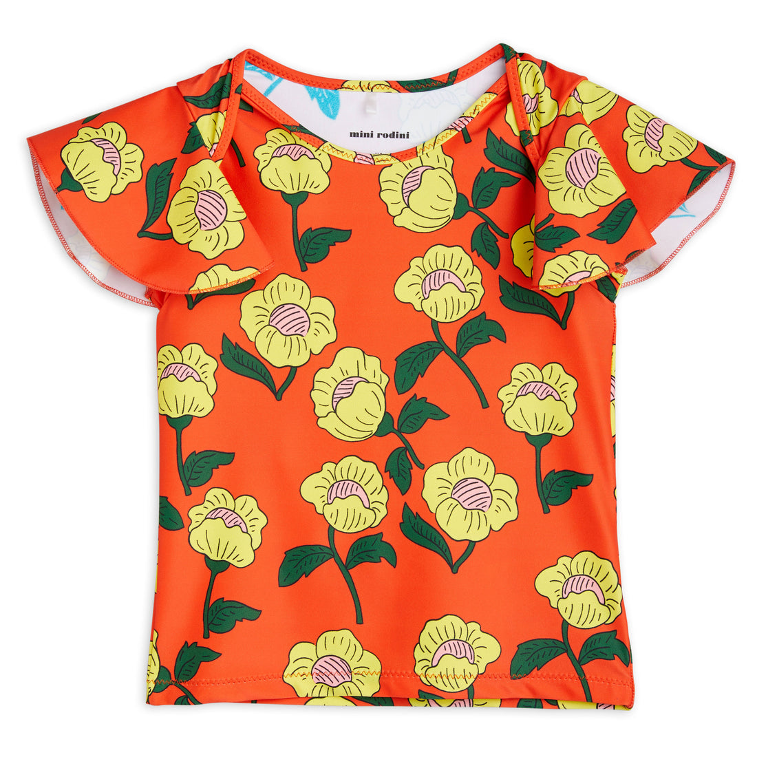 Mini Rodini Orange Flowers Uv Top