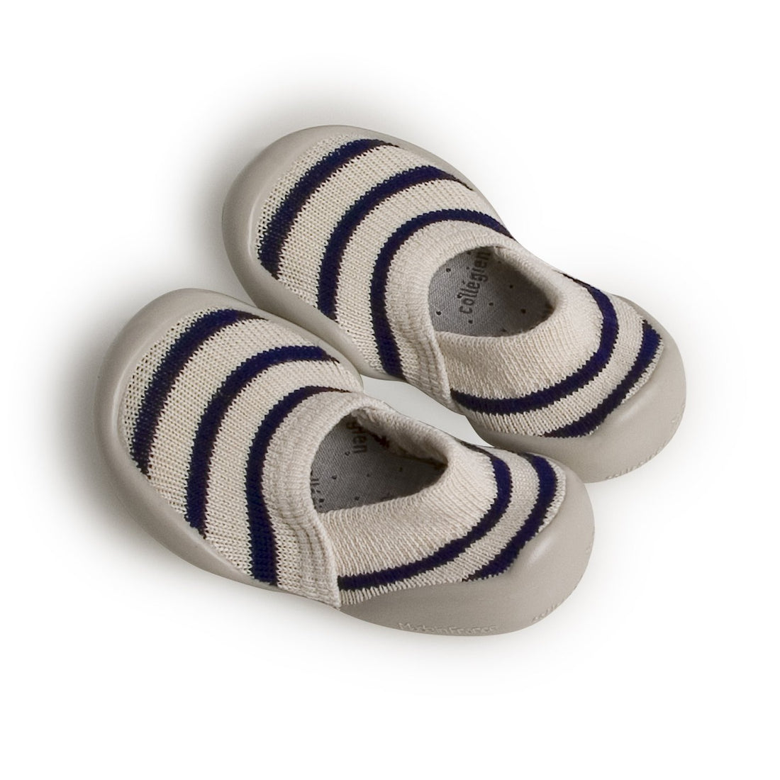 Collegien Cream/Navy Striped Anglet Slippers